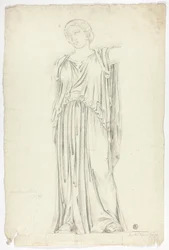 Antique Statue of Draped Standing Woman