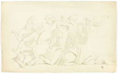 Ancient Bas-Relief with Battle of the Amazons