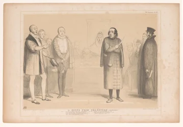 Caricature with Disraeli as Shylock