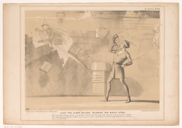 Caricature with John Russell (Jack the Giant Killer, Blowing the Magic Horn) (HB Sketches)