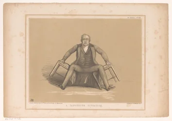 Caricature of Robert Peel Falling Between Two Chairs (A Dangerous Situation) (HB Sketches series)