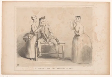 Caricature with Scene from The Beggar