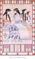 Ladies of the Minoan Court, illustration from Myths of Crete and Pre-Hellenic Europe