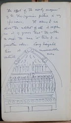 Sketch book containing 60 sketches and illustrations, writings on tempera paint and artists including Botticelli