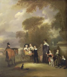 The Rev and Mrs Henry Palmer with their six younger children at Withcote Hall, Near Oakham, Leicestershire