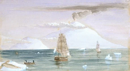 Beaufort Island and Mount Erebus. Discovered 28 January 1841