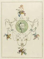 Decorative Floral Print, from A Collection of Flowers Drawn after Nature