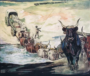 Crossing the river, illustration from 