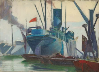 Dazzle Ships in the London Docks, c.1915-18