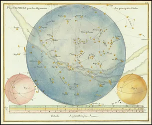 1776 Planisphere for Alignments of Principal Stars by John Flamsteed