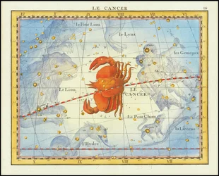 1776 chart of the constellation Cancer and neighboring constellations