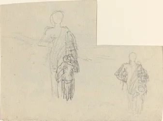 Two Studies of Standing Figure and Child