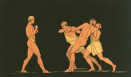 Ulysses preparing to fight with Irus