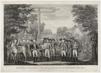 The British Surrendering Their Arms to Gen. Washington After Their Defeat at York Town in Virginia October 1781