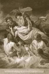 Death of Prince William, Son of Henry I, engraved by J. Stow, illustration from David Hume