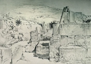 Apse of the Fourth Century Church Over Jacobs Well at Shechum Nablus, 1902