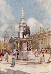 Charing Cross, with Statue of Charles I and St. Martin-in-the-Fields