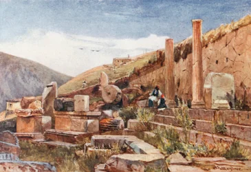 Delphi. The Portico of the Athenians