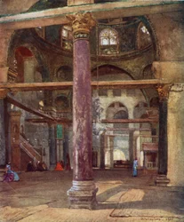 Interior of the Mosque of El Aksa, from the South East