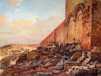 Jerusalem: Exterior of the Golden or Beautiful Gate, 1902
