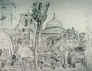 The Church of the Holy Sepulchre from the Garden of the Greek Monastery, 1902