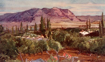 The Mount of Temptation from Jericho
