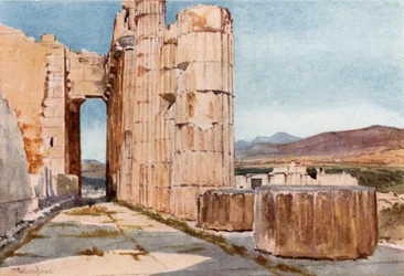 Vista of the Northern Peristyle of the Parthenon Looking Westward