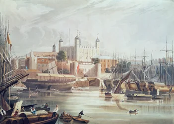 View of the Tower of London, engraved by Daniel Havell