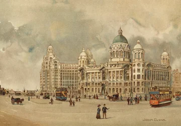 Liverpool: Offices of the Mersey Docks and Harbour Board, The Liver Building, Approach to the Landing Stage