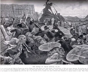 The Battle of Aquae Sextiae, 102 BC, illustration from 