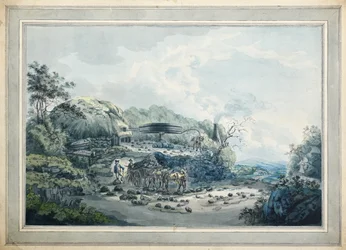 Pit head with horse-gin