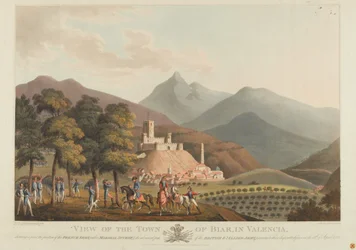 A View of the Town of Briar, Valencia, engraved by Dubourg, 1814