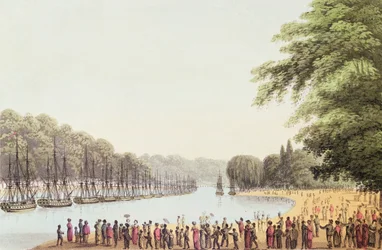 The Fleet on the Serpentine River, Engraved by Matthew Dubourg, 1814