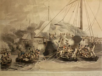 The Row Boats of the Quebec, Raven, Exertion and Redbreast, Alert and Princess Augusta, 1811