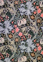 Golden Lily, wallpaper designed by John Henry Dearle for Morris and Company