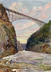 The bridge over the Victoria Falls, Rhodesia