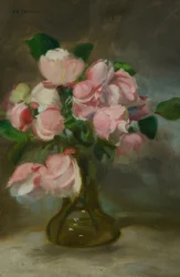 Still life with a vase of flowers