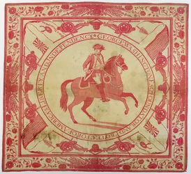 Kerchief depicting George Washington on Horseback, 1777-89