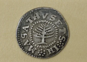 Pine Tree Shilling, 1667-1682 (silver)