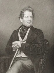 Fox Maule Ramsay, 11th Earl of Dalhousie and 2nd Lord Panmure, engraved by D.J. Pound from a photograph, from The Drawing-Room of Eminent Personages, Volume 2, published in London, 1860