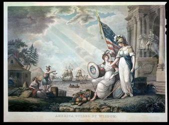 America Guided By Wisdom, 1815 engraved by Benjamin Tanner