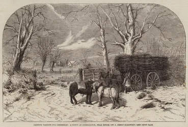 Carting Paggots for Christmas, a Scene at Chessington, near Epsom