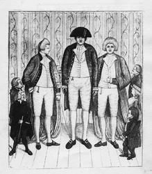 Three Giants with a group of spectators
