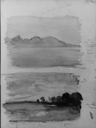 Double Study of Dawn, Moorea Seen across the Water, Tahiti, 1891