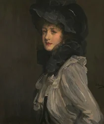 Lady in Grey and Black
