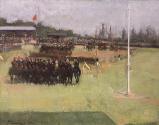 The Musical Ride of the 15th Hussars during the Military Tournament at the Glasgow International Exhibition 1888