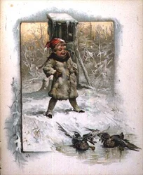 Jack Frost: Little Boy Watching Ducks on the Ice