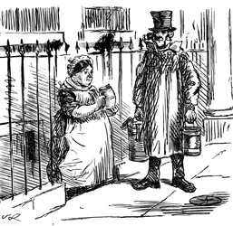 Cartoon Commenting on the Watering-Down of Milk