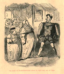 The Duke of Northumberland Offers to Fight Any One of Them