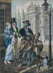 Worldly Folk Questioning Chimney Sweeps and Their Master before Christ Church
